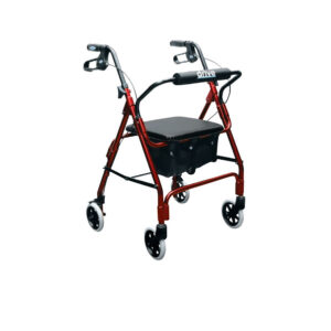 Andadera Rollator en aluminio esmaltado rojo, c/4 ruedas de 6", Drive