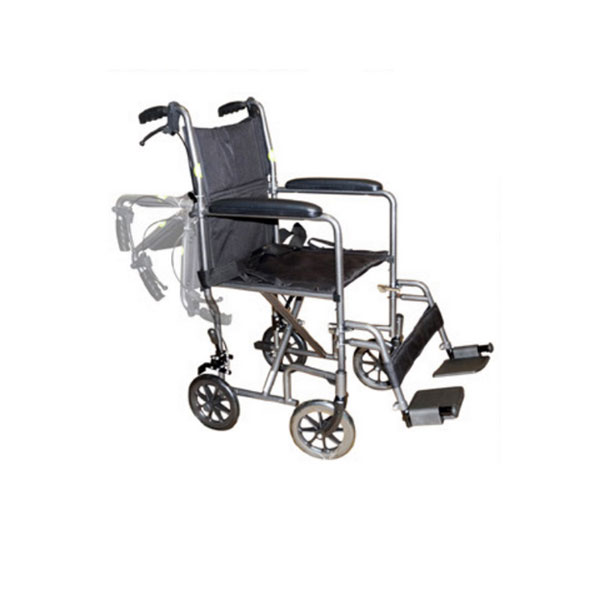 Silla de ruedas, traslado de acero c/asiento de 19", Eko Mobility