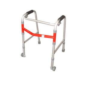 Andadera infantil de aluminio de 7/8'' c/ruedas plegable, Reactiv