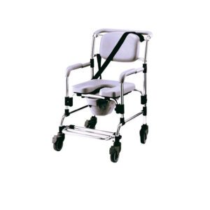 Silla cómodo ducha de lujo de aluminio c/ruedas de 4", Reactiv