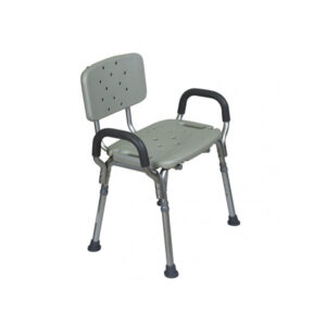 Banco para Ducha de Aluminio con Respaldo y Descansabrazos Ajustables, ReActiv