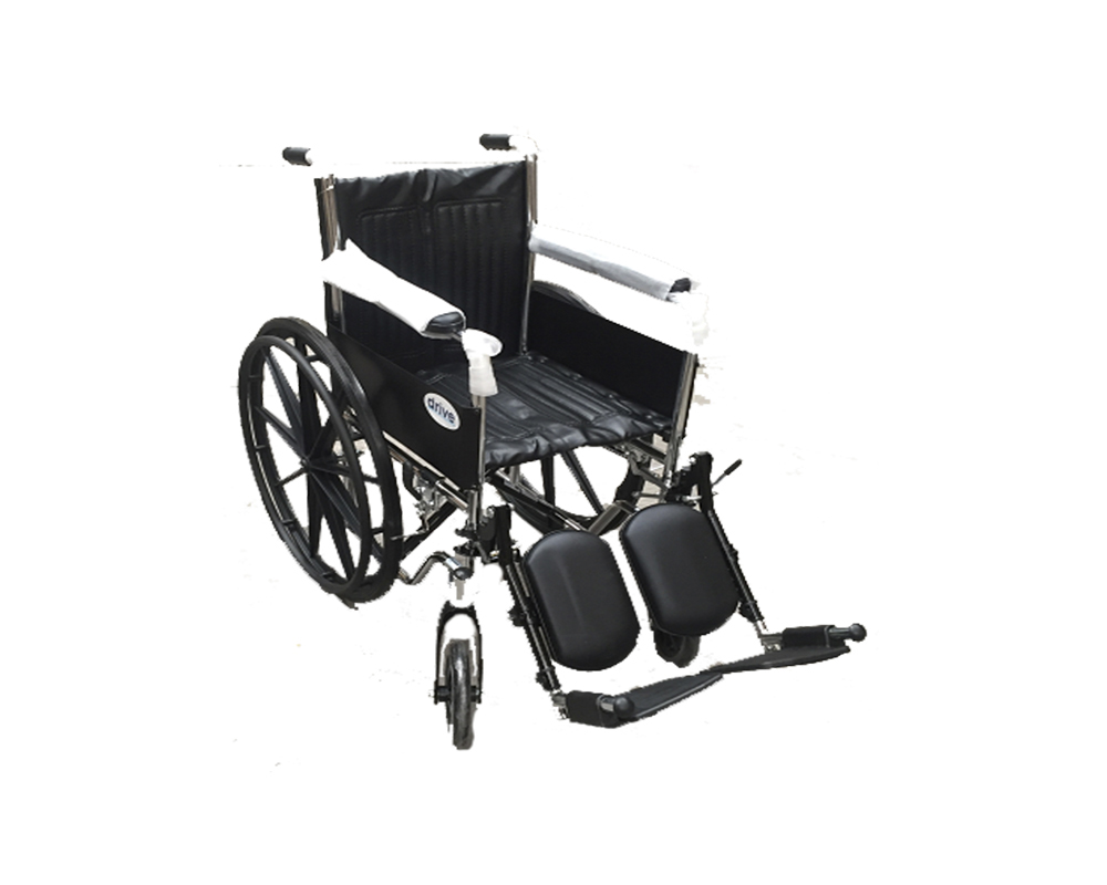 Silla de Ruedas Estandar de 16" de Acero, con acabado Cromado, tapizada en Vinyl, Drive