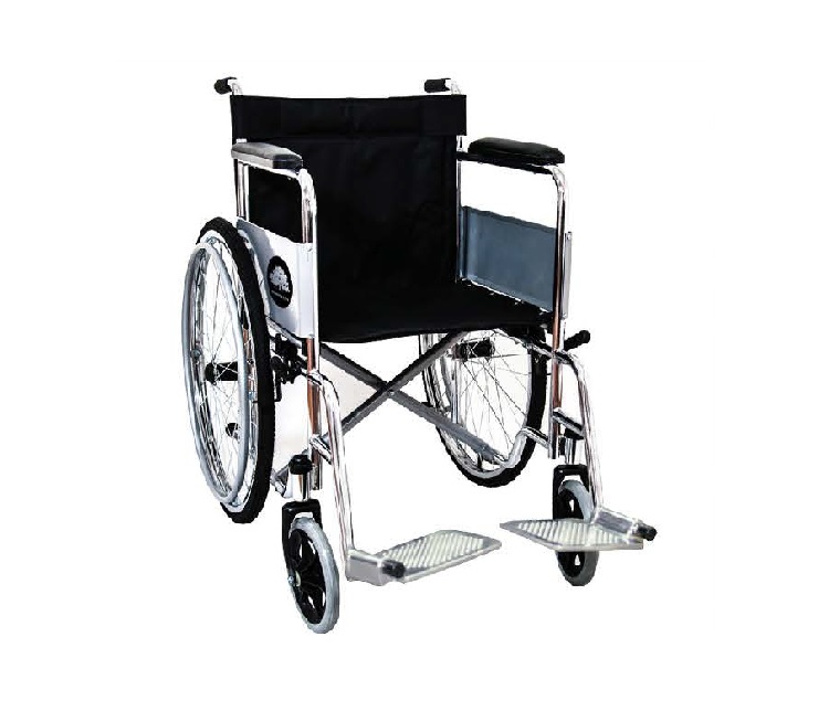 Silla de ruedas estándar c/asiento de 18", de acero cromada, Eko Mobility