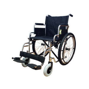 Silla de Ruedas Estandar con Asiento de 20" Cromada, Ruedas Todo Terreno, Eko Mobility